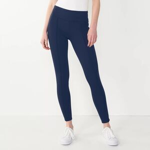 New Women's Nine West Seamed Ponte Active Leggings Blue Size XL